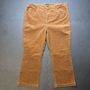 Talbots Corduroy Straight Leg Pant Cotton Blend Women’s Brown Size 16 Boho